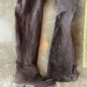 Free People Brown Suede Over-The-Knee Boots Size 8